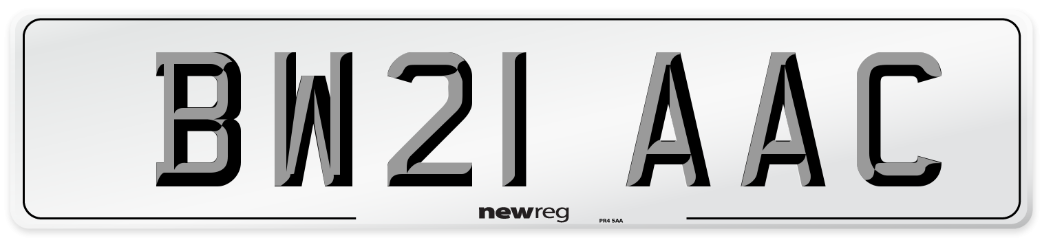 BW21 AAC Number Plate from New Reg